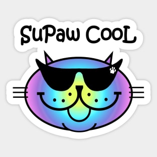 SuPaw CooL - rainbow Sticker